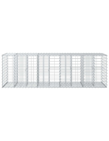 Letto rialzato in gabbione Argento 180 x 60 x 55 cm