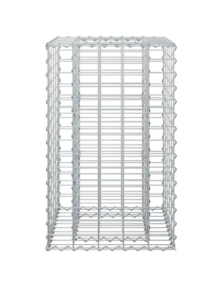 Letto rialzato in gabbione Argento 50 x 50 x 80 cm