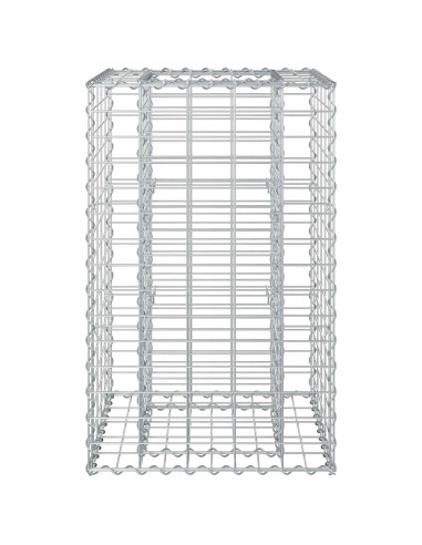 Letto rialzato in gabbione Argento 50 x 50 x 80 cm