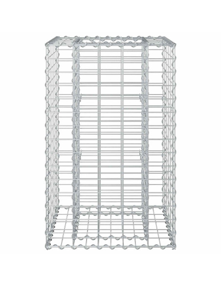 Letto rialzato in gabbione Argento 50 x 50 x 80 cm
