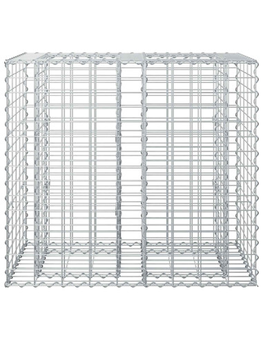 Letto rialzato in gabbione Argento 90 x 50 x 80 cm
