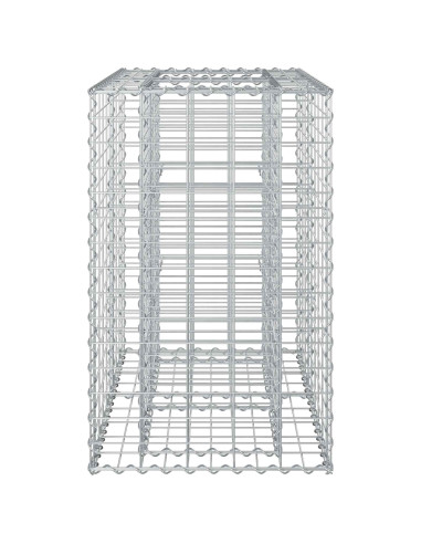 Letto rialzato in gabbione Argento 90 x 50 x 80 cm