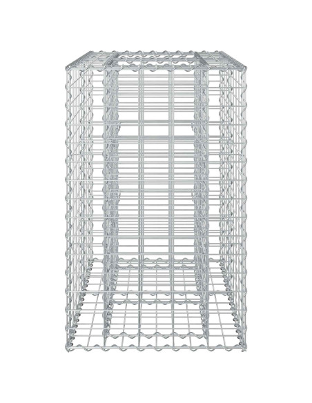 Letto rialzato in gabbione Argento 90 x 50 x 80 cm
