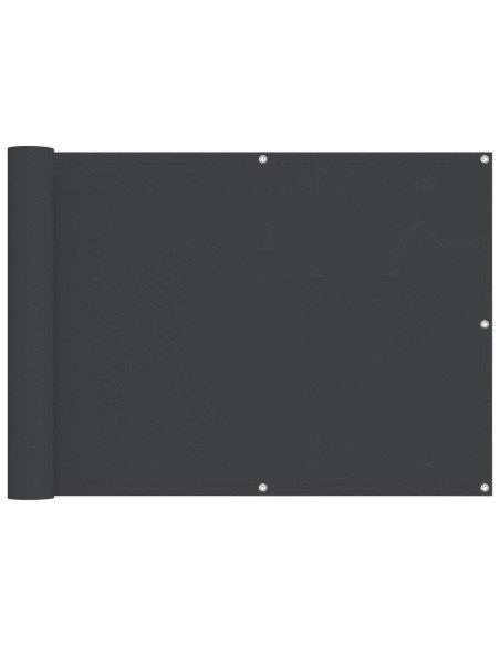 Schermo da balcone Nero 75 x 200 cm Oxford alu rivestito in PU
