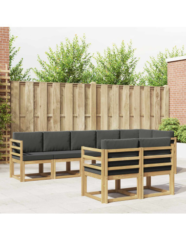 Set di divani da esterno 8 pcs Bianco e Antracite Poliestere