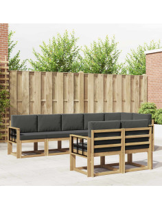 Set di divani da esterno 8 pcs Bianco e Antracite Poliestere