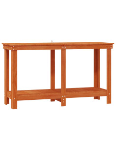Banco da lavoro con lo scaffale Marrone Cera 140 x 50 x 80 cm 2