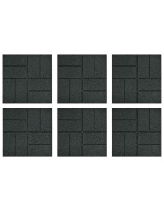 Pietra da Passo 6 pcs Nero 40,5 x 40,5 x 2 cm Gomma 2