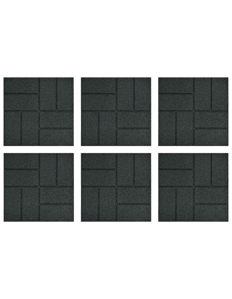 Pietra da Passo 6 pcs Nero 40,5 x 40,5 x 2 cm Gomma