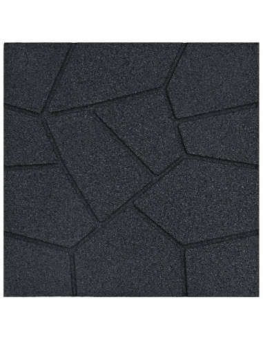 Pietra da Passo 6 pcs Nero 40,5 x 40,5 x 2 cm Gomma