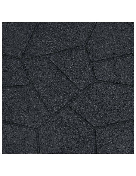 Pietra da Passo 6 pcs Nero 40,5 x 40,5 x 2 cm Gomma