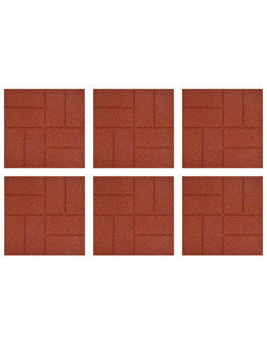 Pietra da Passo 6 pcs Rosso 40,5 x 40,5 x 2 cm Gomma
