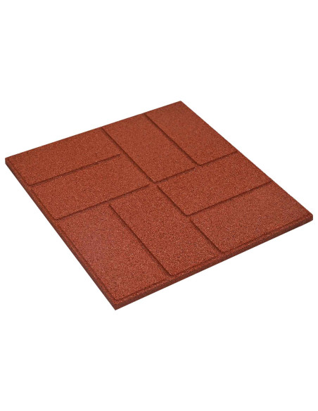 Pietra da Passo 6 pcs Rosso 40,5 x 40,5 x 2 cm Gomma