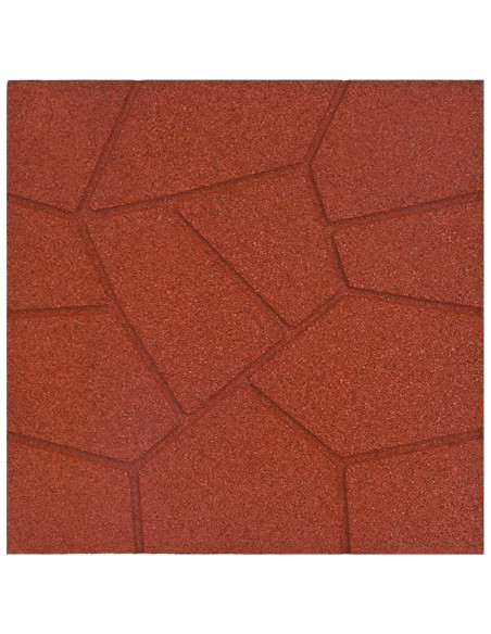 Pietra da Passo 6 pcs Rosso 40,5 x 40,5 x 2 cm Gomma