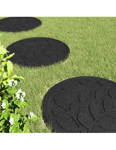 Pietra da Passo 6 pcs Nero Ø 44 x 2 cm Gomma