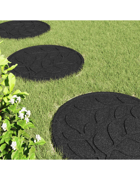 Pietra da Passo 6 pcs Nero Ø 44 x 2 cm Gomma
