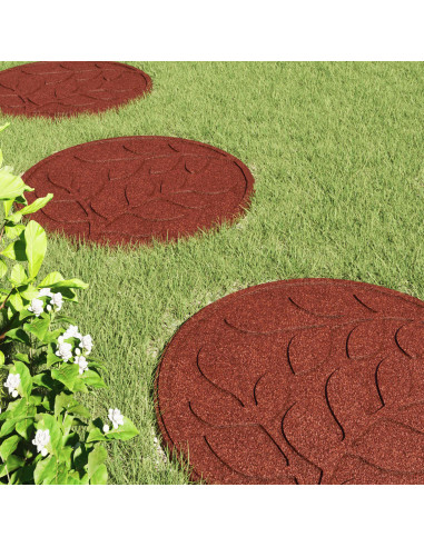 Pietra da Passo 6 pcs Rosso Ø 44 x 2 cm Gomma