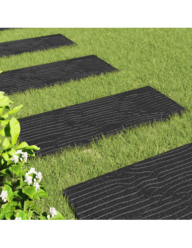 Pietra da Passo 6 pcs Nero 60,5 x 25 x 2 cm Gomma