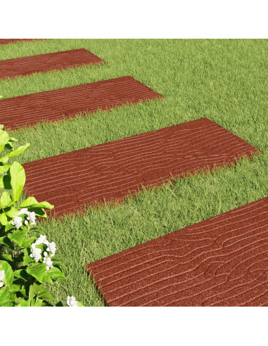 Pietra da Passo 6 pcs Rosso 60,5 x 25 x 2 cm Gomma
