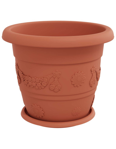 Vasi per Piante 6 pcs Rosso Mattone Ø 26 x 21.5 cm Plastica