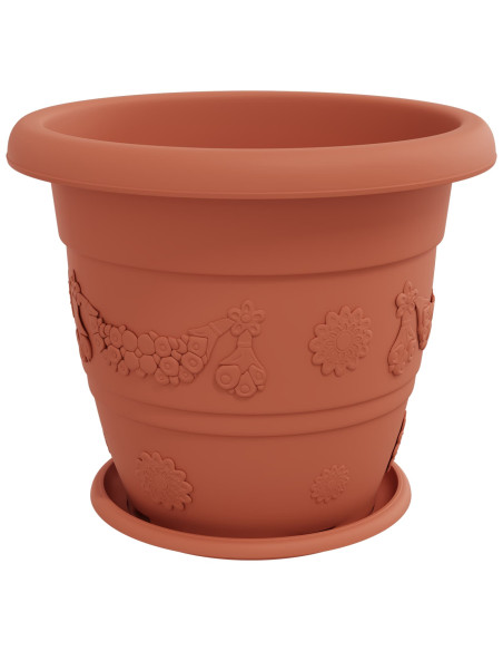 Vasi per Piante 6 pcs Rosso Mattone Ø 26 x 21.5 cm Plastica