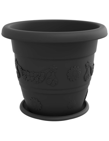 Vasi per Piante 6 pcs Nero Ø 26 x 21.5 cm Plastica