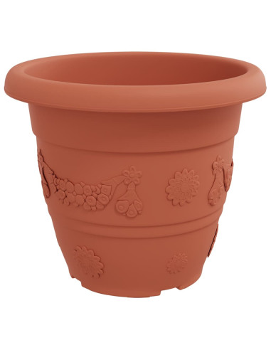 Vaso Rotondo per Fiori 6 pcs Rosso Mattone Ø 26 x 21.5 cm