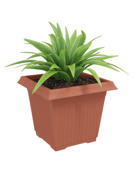 Vaso quadrato per fiori 6 pcs Rosso Mattone 33 x 33 x 26 cm