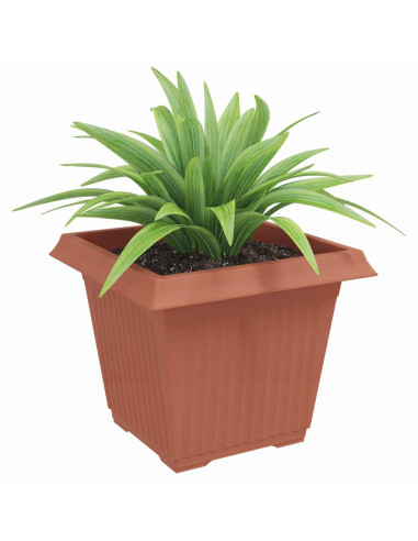 Vaso quadrato per fiori 6 pcs Rosso Mattone 43 x 43 x 33,5 cm