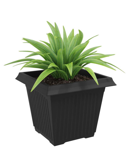Vaso quadrato per fiori 6 pcs Nero 43 x 43 x 33,5 cm Plastica