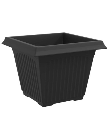 Vaso quadrato per fiori 6 pcs Nero 43 x 43 x 33,5 cm Plastica