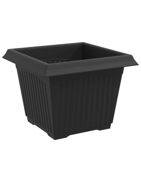 Vaso quadrato per fiori 24 pcs Nero 23 x 23 x 17,5 cm Plastica