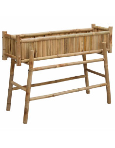 Vaso da Giardino con Supporto Naturale 100 x 38 x 74 cm Bambù 2