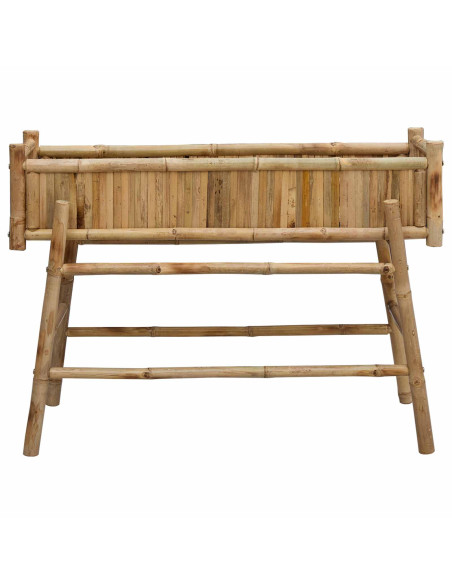 Vaso da Giardino con Supporto Naturale 100 x 38 x 74 cm Bambù