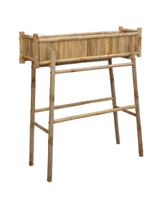 Vaso da Giardino con Supporto Naturale 100 x 38 x 114 cm Bambù 2