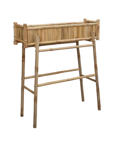Vaso da Giardino con Supporto Naturale 100 x 38 x 114 cm Bambù
