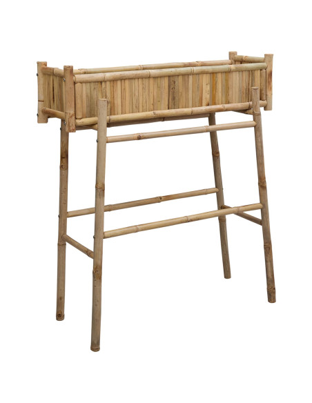 Vaso da Giardino con Supporto Naturale 100 x 38 x 114 cm Bambù