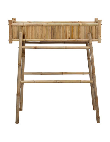 Vaso da Giardino con Supporto Naturale 100 x 38 x 114 cm Bambù
