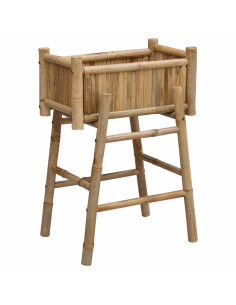 Vaso da Giardino con Supporto Naturale 50 x 38 x 74 cm Bambù 2