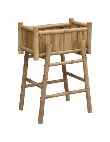Vaso da Giardino con Supporto Naturale 50 x 38 x 74 cm Bambù