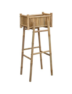 Vaso da Giardino con Supporto Naturale 50 x 38 x 114 cm Bambù 2