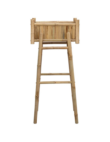 Vaso da Giardino con Supporto Naturale 50 x 38 x 114 cm Bambù