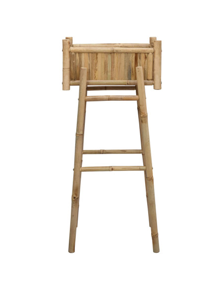 Vaso da Giardino con Supporto Naturale 50 x 38 x 114 cm Bambù