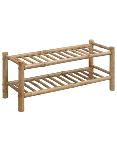 Scarpiera con lo scaffale Naturale 68 x 28 x 30 cm Bambù 2