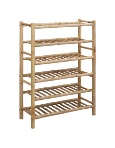 Scarpiera con lo scaffale Naturale 68 x 28 x 96 cm Bambù 2