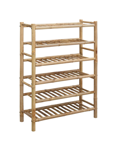 Scarpiera con lo scaffale Naturale 68 x 28 x 96 cm Bambù