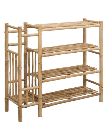 Scarpiera con lo scaffale Naturale 88 x 27 x 80 cm Bambù