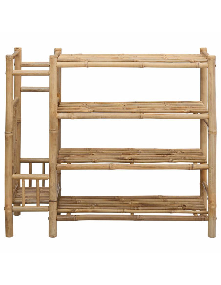 Scarpiera con lo scaffale Naturale 88 x 27 x 80 cm Bambù
