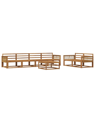 Set di divani da esterno 7 pcs Naturale