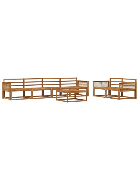Set di divani da esterno 7 pcs Naturale